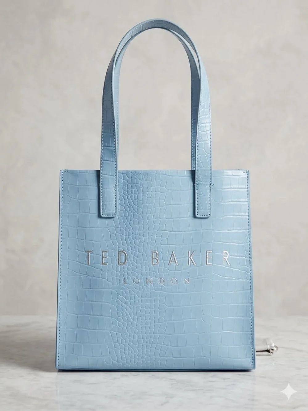 NWT Ted Baker London Blue Croc Embossed The Icon Tote Bag Shopper Handbag Purse